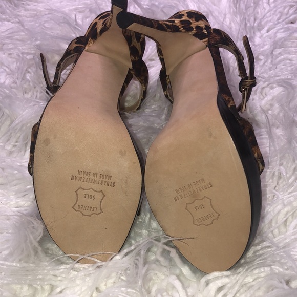 ⭐️🔹 Stuart Weizmann Leopard Platform Strappy Heels - Picture 4 of 6